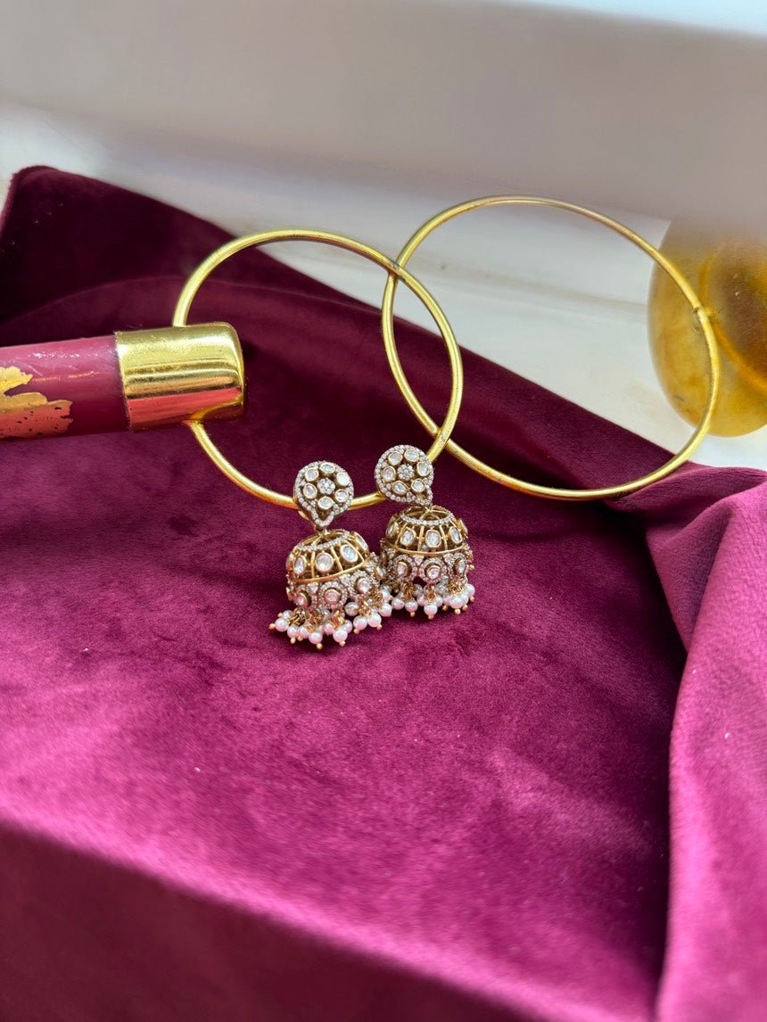 Radiant Moissanite Jhumka Earrings - Silverings