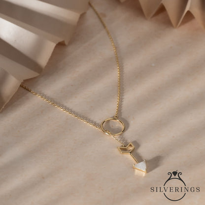 Rainbow Moonstone Gold Necklace - Silverings