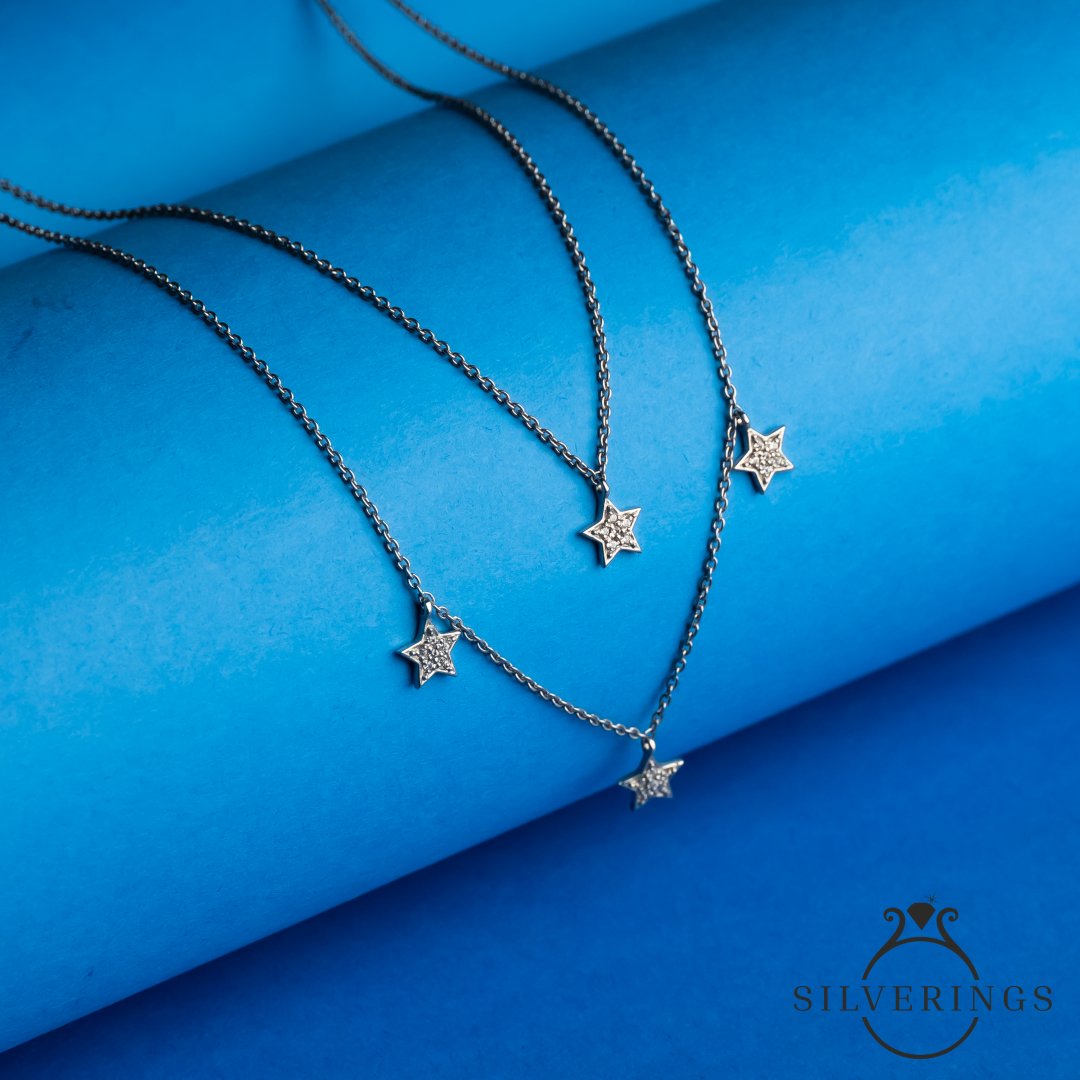 Royal Double Layer Zircon Necklace - Silverings