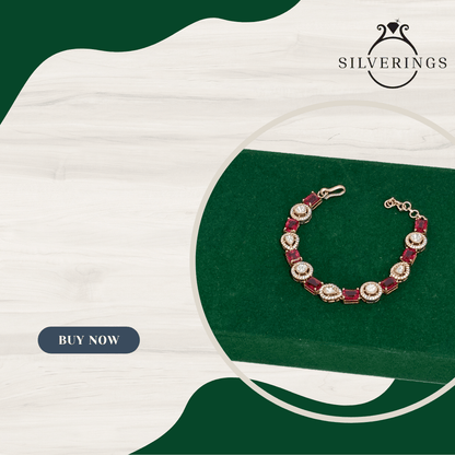 Ruby Radiance Moissanite Bracelet - Silverings
