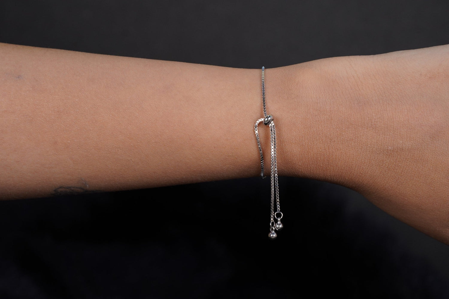 SILVERINGS 925 STERLING CRSTAL CHAMBER SILVER PULL BACK BRACELET - Silverings