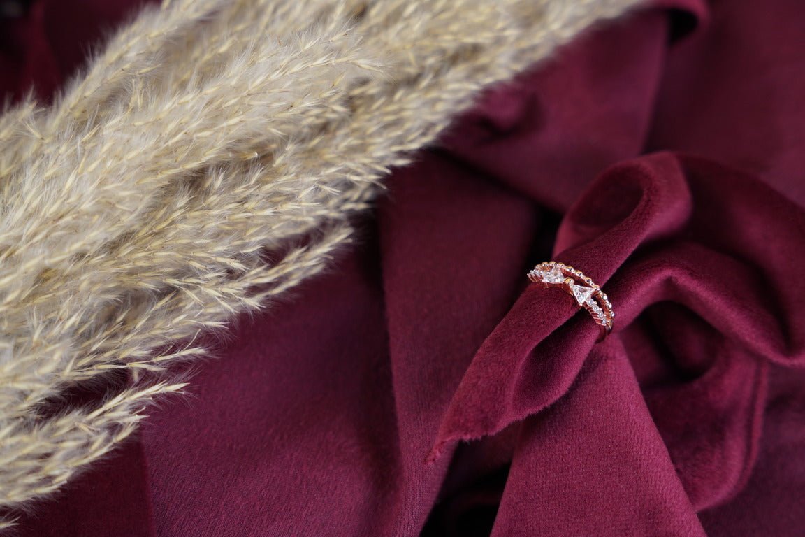 SILVERINGS 925 STERLING LUXE LINKS ROSE GOLD RING - Silverings