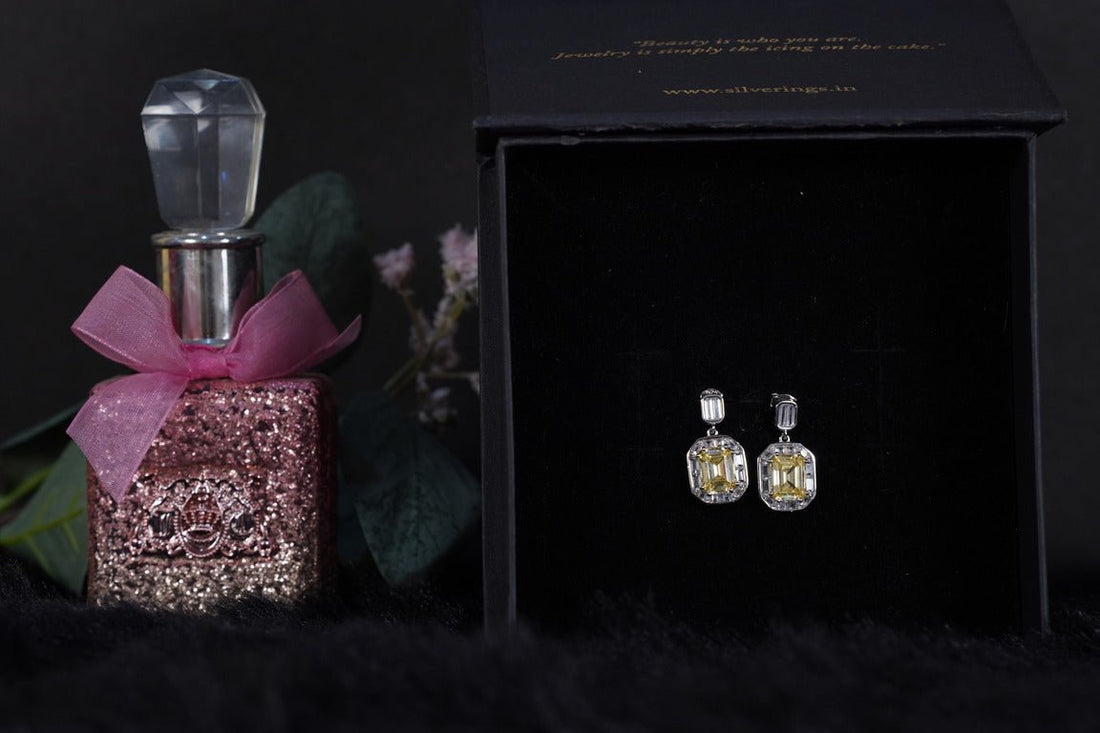 SILVERINGS 925 STERLING SAPPHIRE SILVER EARRINGS - Silverings