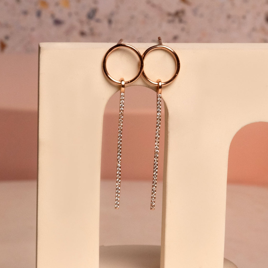 Sklight Zircon Ear Danglers - Silverings