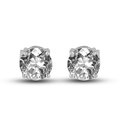 Solitaire Silver Zircon Earrings - Silverings