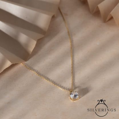 Solitaire Zircon Necklace - Silverings
