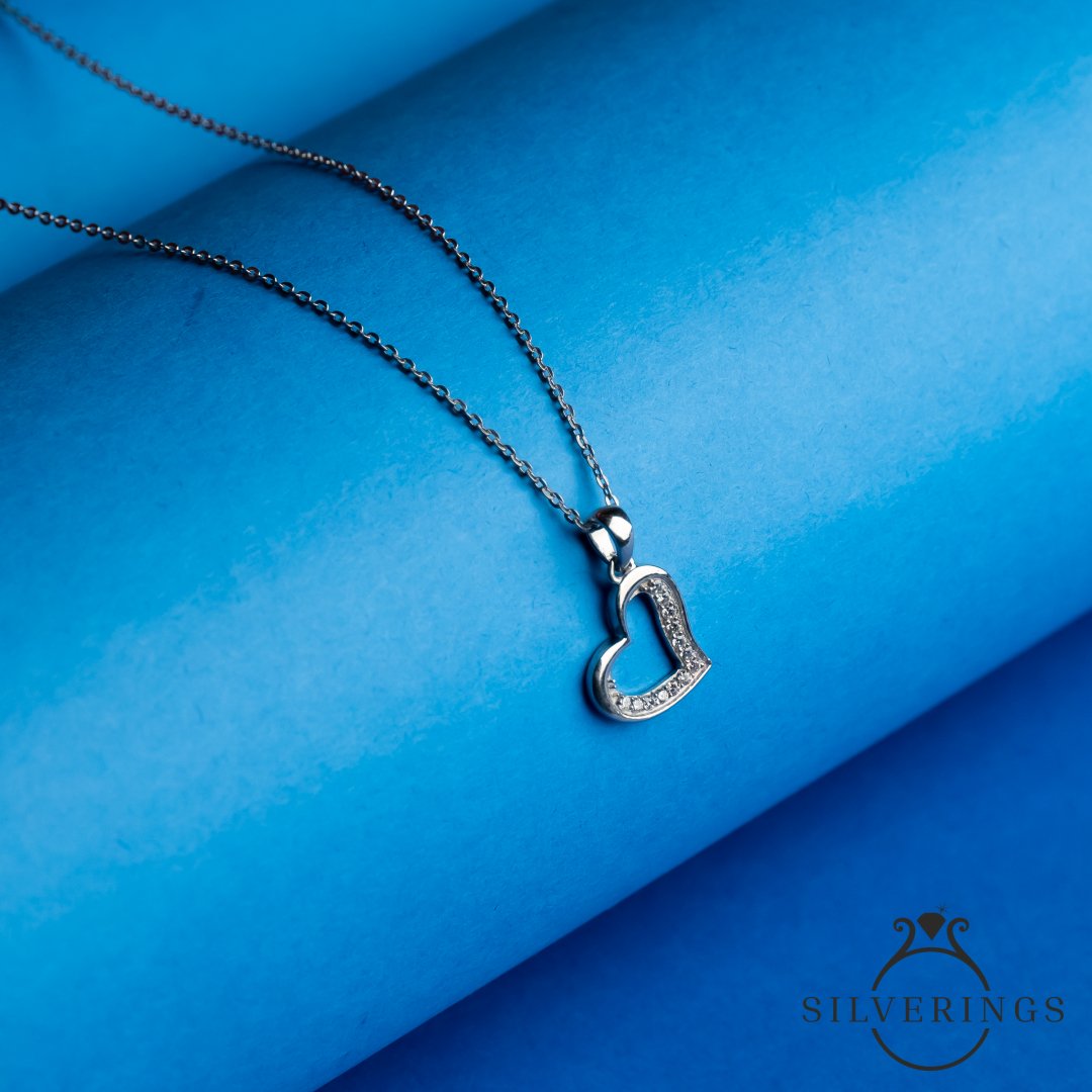 Starry Heart Zircon Necklace - Silverings