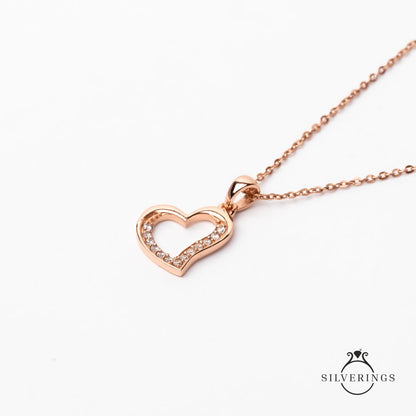 Starry Heart Zircon Necklace - Silverings