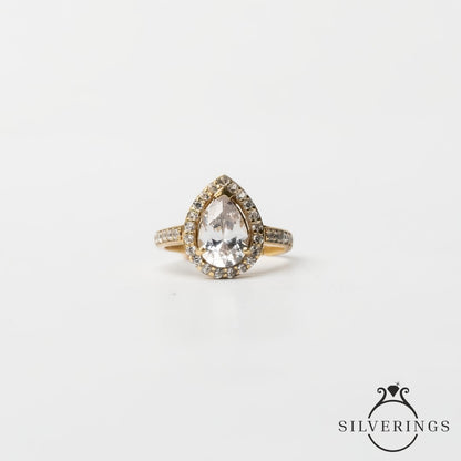Tear drop Adjustable Ring - Silverings