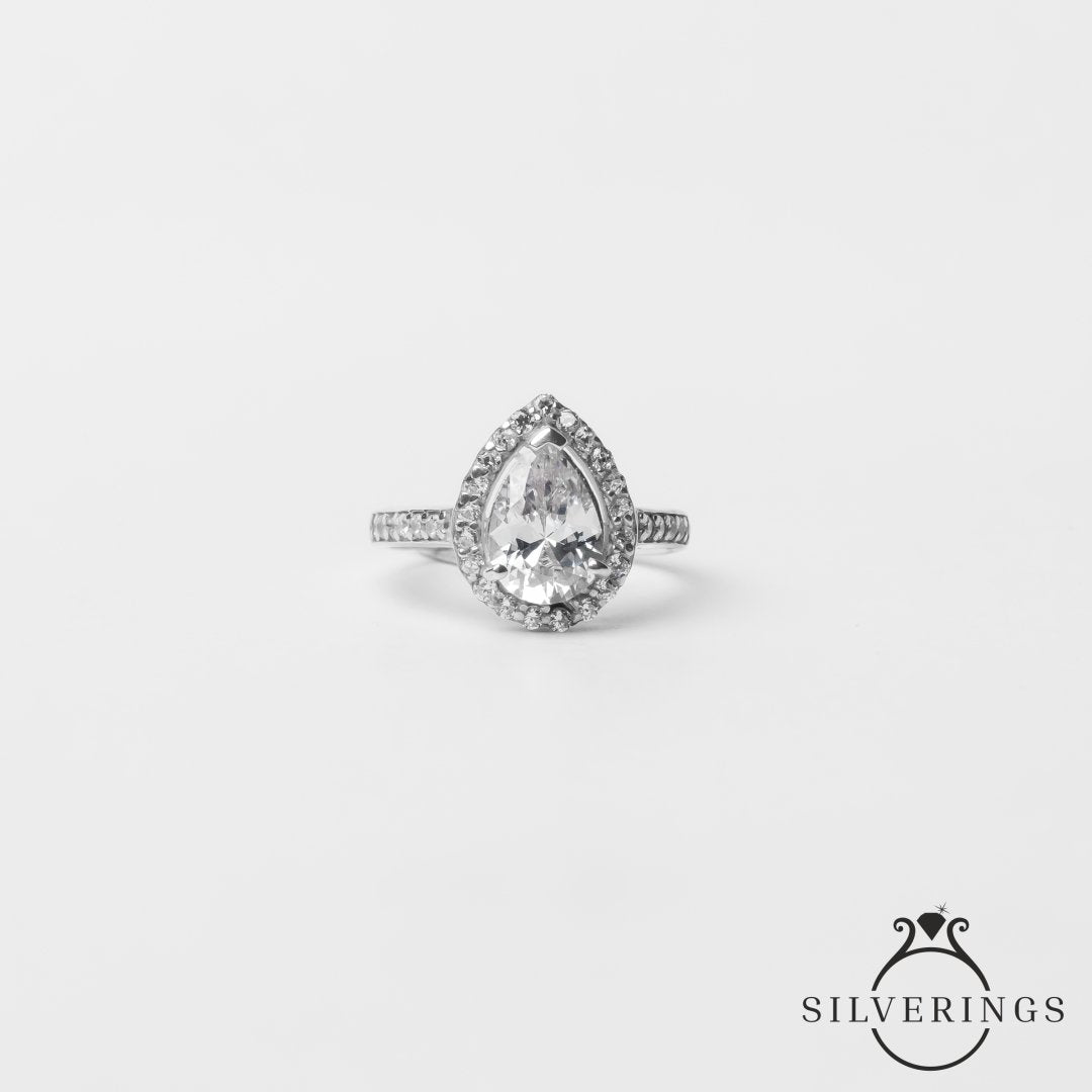 Tear drop Adjustable Ring - Silverings