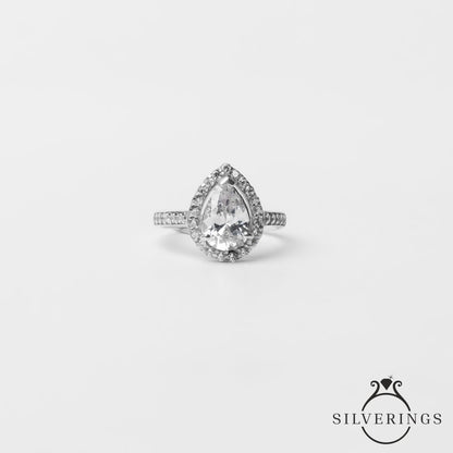 Tear drop Adjustable Ring - Silverings