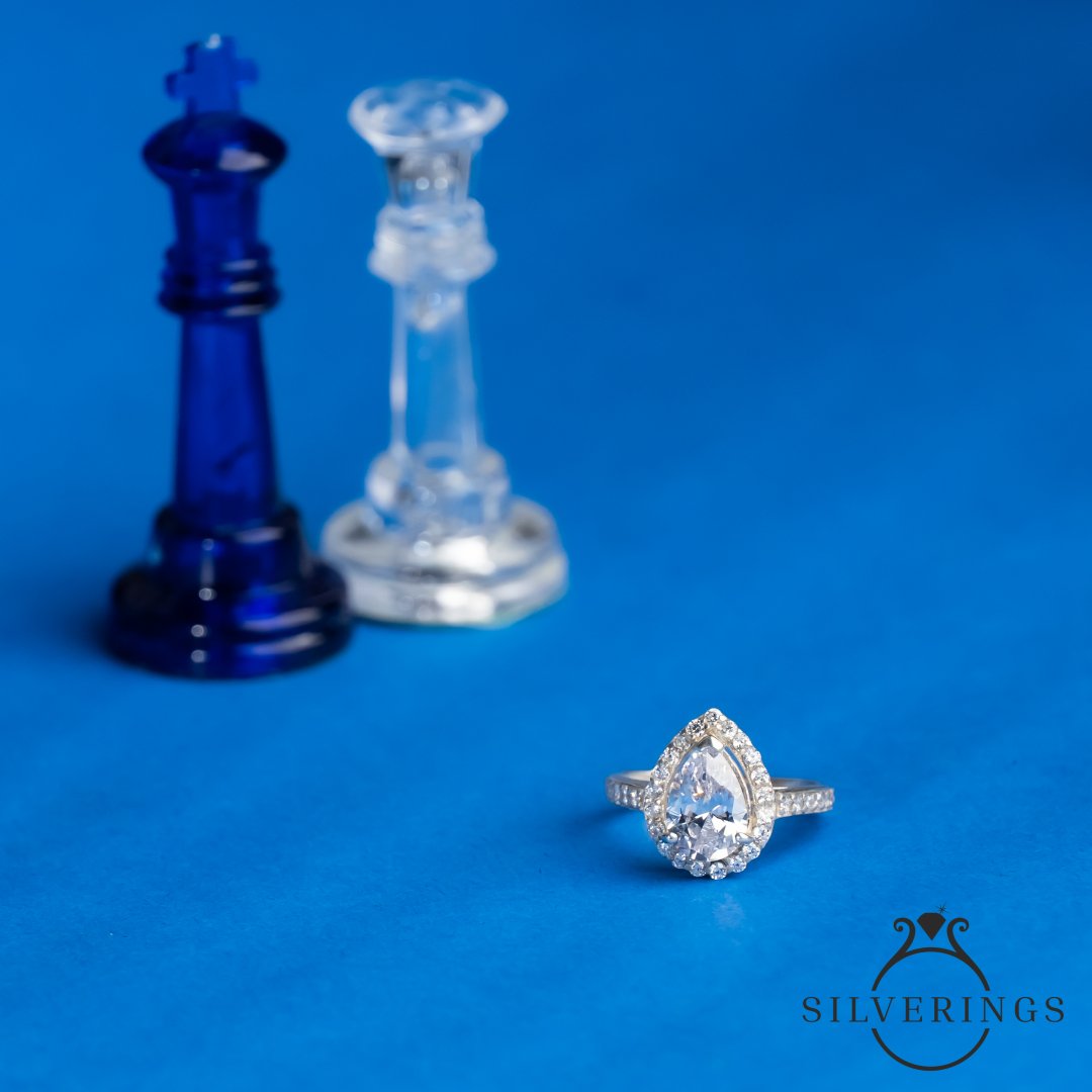 Tear drop Adjustable Ring - Silverings