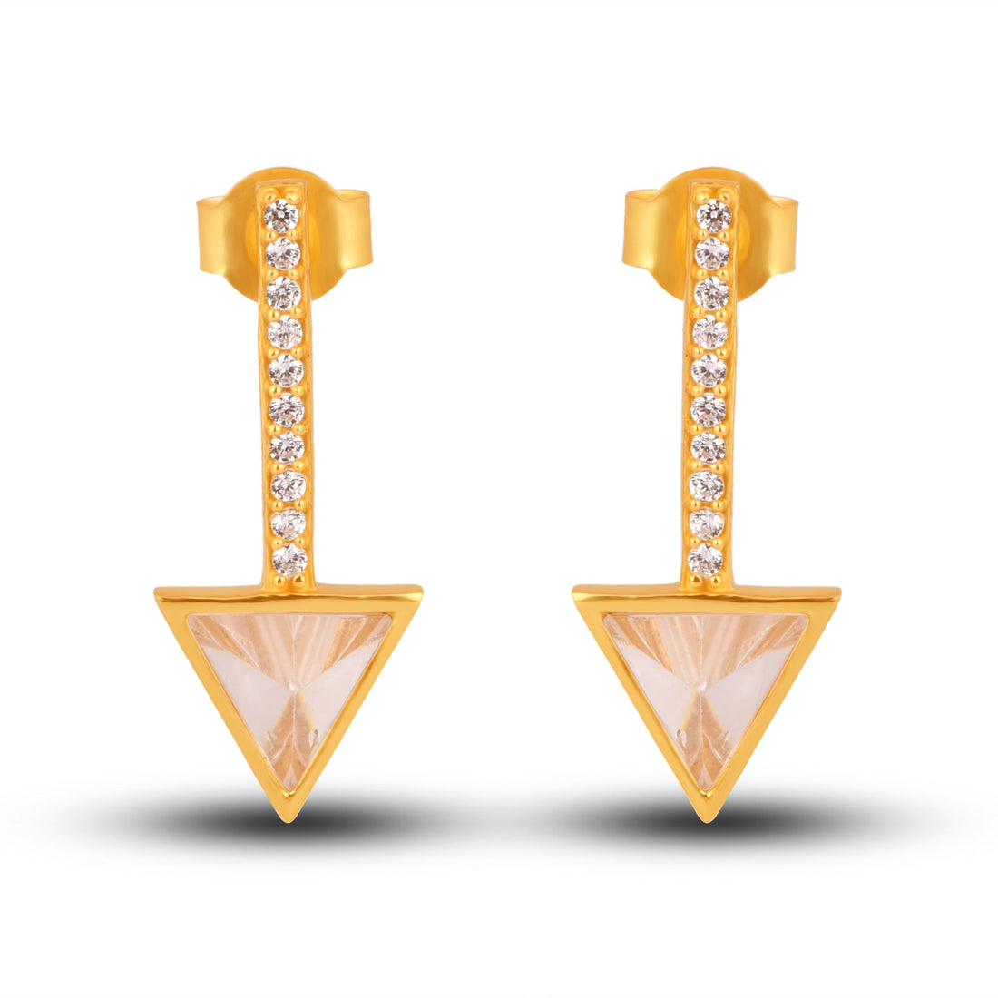 That’s the Right Way Gold Zircon Earrings - Silverings