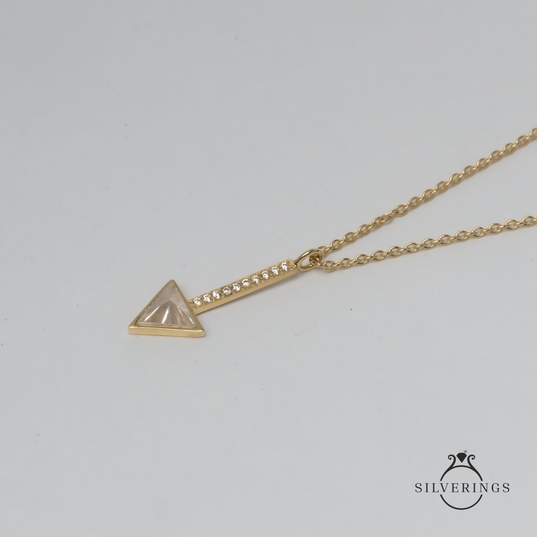 That’s the Right Way Gold Zircon Necklace - Silverings
