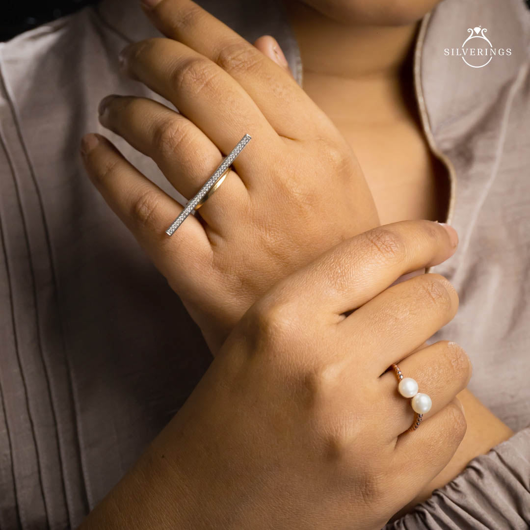 The Girl Boss Adjustable Silver Zircon Ring - Silverings