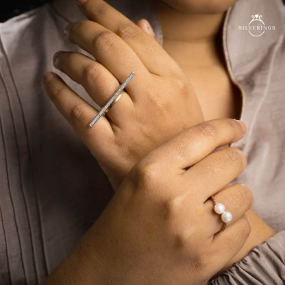 The Girl Boss Adjustable Silver Zircon Ring - Silverings